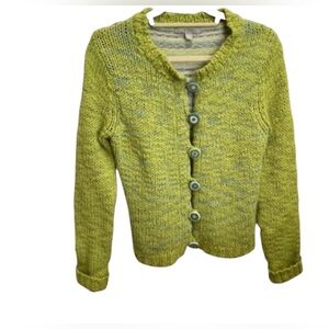 Apt 9 Crochet Button Cardigan Wool Blend Sweater Size M Green